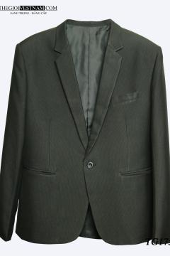 Vest đen sọc nhuyễn cổ nỉ 1 nút (bộ) - TG175